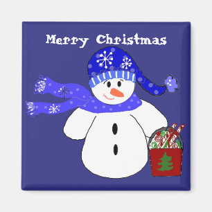 Snowman with Treats Magnet