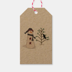 Snowman With Tree Gift Tag