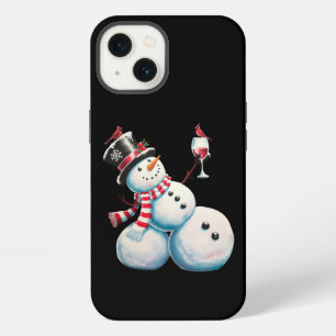Snowman With Wine Christmas Funny Xmas Gift iPhone 13 Case