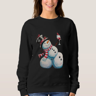 Snowman With Wine Christmas Funny Xmas Gift Sweatshirt