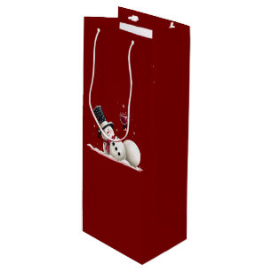 Snowman With Wine Christmas Gift Xmas Holiday  Bag