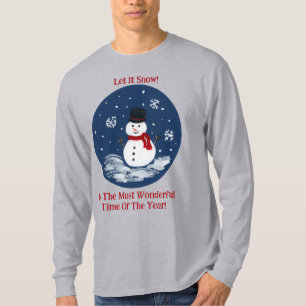 Snowman Wonderful Time Year PERSONALIZE  T-Shirt