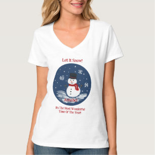 Snowman Wonderful Time Year Unisex PERSONALIZE  T-Shirt