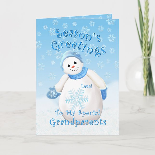 Snowman Wonderland for Grandparents Christmas Card (Front)