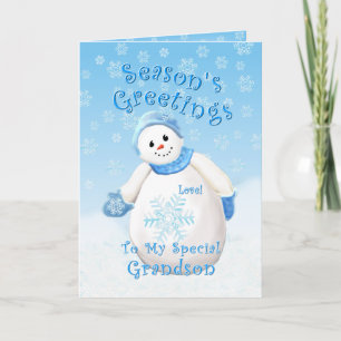 Snowman Wonderland for Grandson Christmas Card