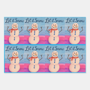 Snowman Wonderland Wrapping Paper Sheet
