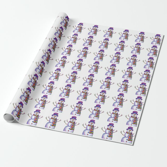 Snowman Wrapping Paper (Unrolled)