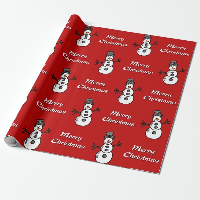 Snowman Wrapping Paper (Unrolled)