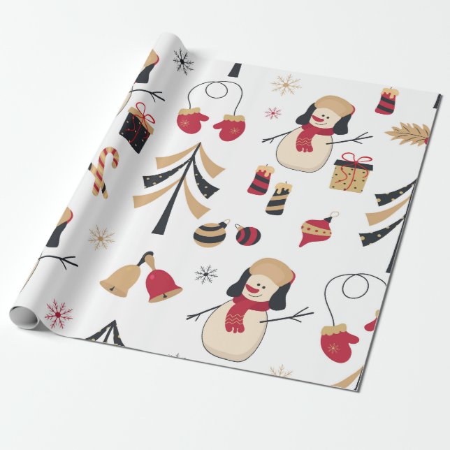 Snowman Wrapping Paper (Unrolled)