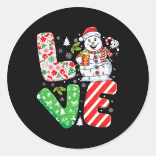 Snowman Xmas Family Matching Design Snowman Christ Classic Round Sticker