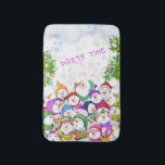 Snowmans Bath Mat Christmas Party<br><div class="desc">Happy Snowmans Merry Christmas Party Funny Drawing Cartoon Snowman and Text - Choose / Add Your Unique Text / Font / Colour - Make Your Special Gift - Resize and move or remove and add elements / image with customisation tool ! - Drawing and Design by MIGNED. You can also...</div>