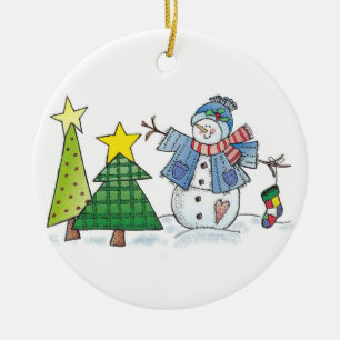 Snowman's Christmas Ceramic Tree Decoration