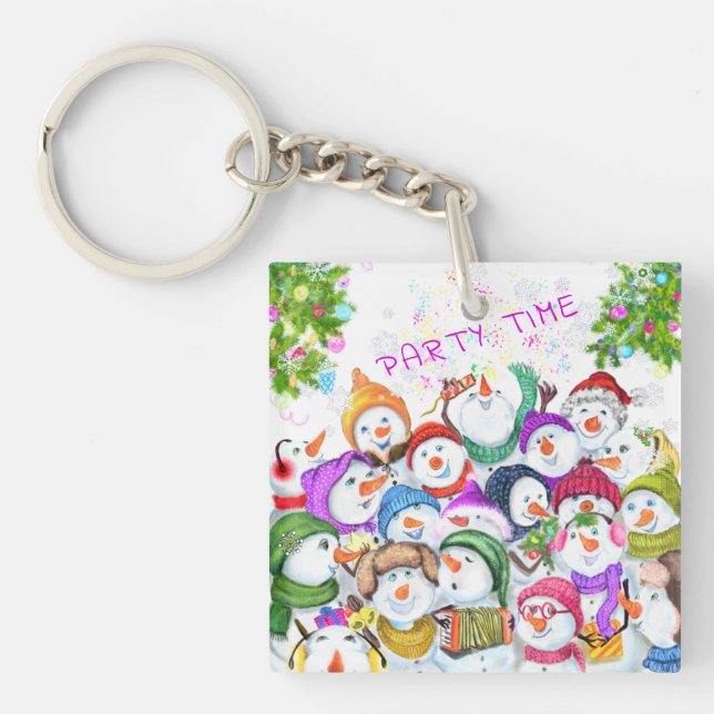 Snowmans Christmas Keychain Gift (Front)