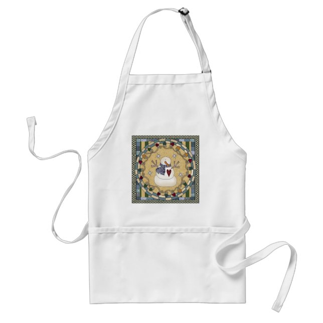 Snowmans Heart Christmas Apron (Front)