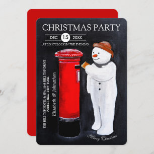 Snowman's Letter to Santa Christmas Party Invitation