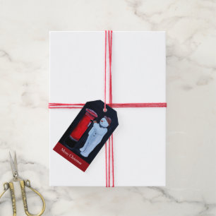 Snowman's Letter to Santa Painting by Alfred Fox Gift Tags