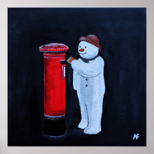 Snowman's Letter to Santa Painting by Alfred Fox Poster