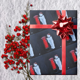Snowman's Letter to Santa Painting by Alfred Fox Wrapping Paper