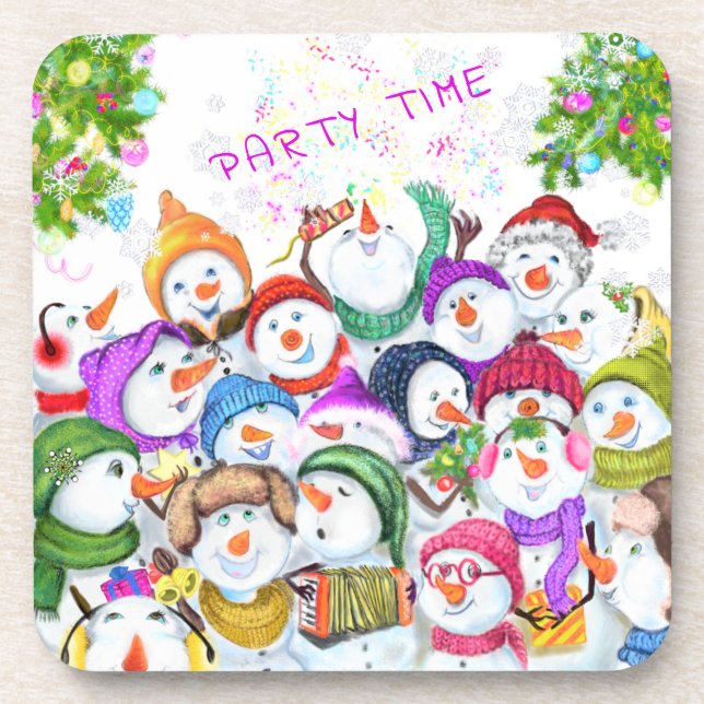 Snowmans Merry Christmas Coaster Gift (Front)