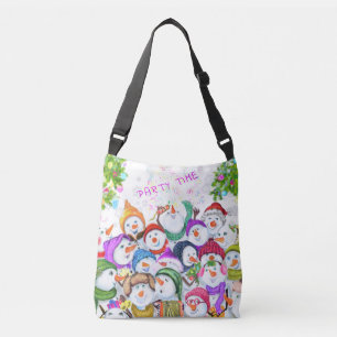 Snowmans Party Christmas Crossbody Bag