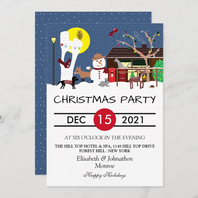 Snowman's Party Happy Holidays Invitation (Front/Back)