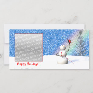 Snowman's Snowy Christmas Holiday Photo Card