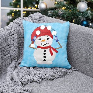 Snowman's Winter Wonderland Christmas Cushion
