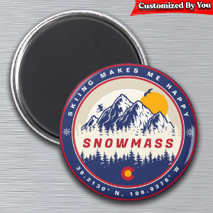 Snowmass Colorado Flag Mountain Ski Souvenir Magnet