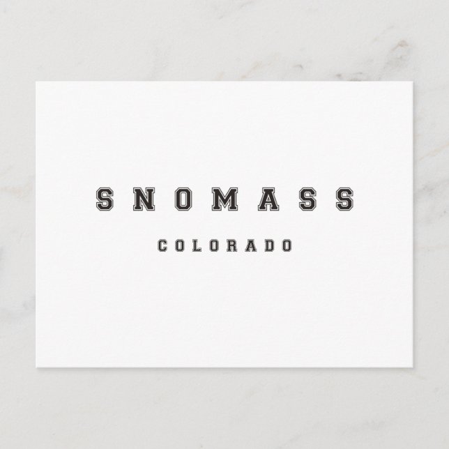 Snowmass Colorado Postcard (Front)