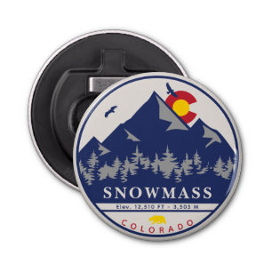Snowmass Colorado Retro Sunset Ski Souvenirs Bottle Opener