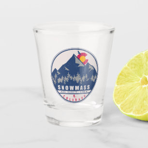 Snowmass Colorado Retro Sunset Ski Souvenirs Shot Glass