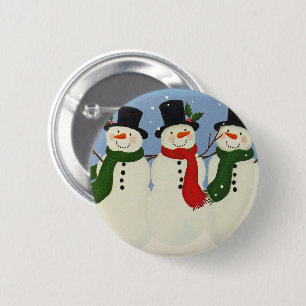 Snowmen 6 Cm Round Badge