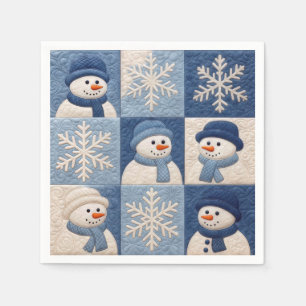 Snowmen and Snowflakes Quilt Pattern Napkin