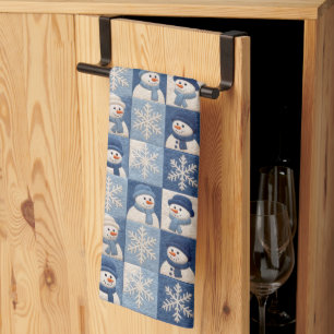 Snowmen and Snowflakes Quilt Pattern Tea Towel