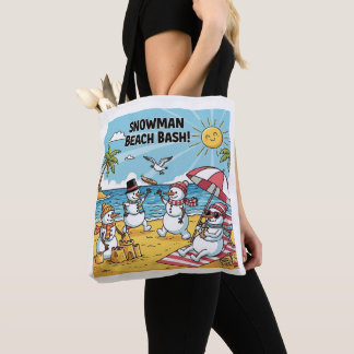 Snowmen Beach Bash Tote Bag