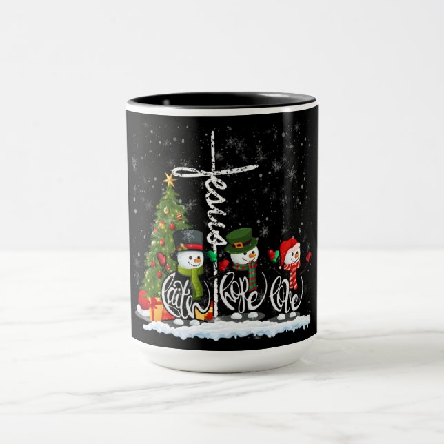 Snowmen Beneath the Tree: A Christmas Message  Mug (Center)