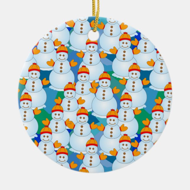 Snowmen Ceramic Tree Decoration (Front)