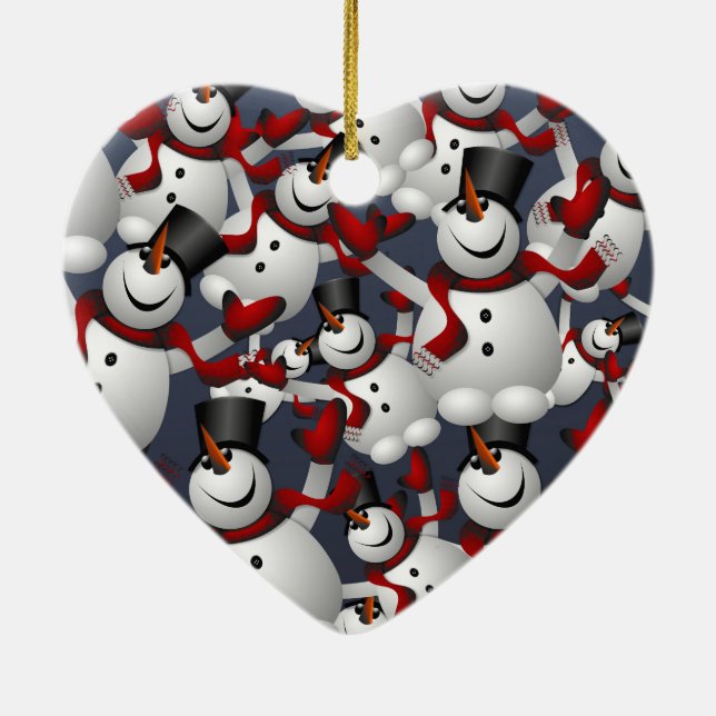 Snowmen Ceramic Tree Decoration (Back)