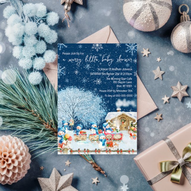 Snowmen Christmas Baby Shower Invitation (Creator Uploaded)