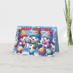 Snowmen Christmas Card Holiday