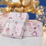Snowmen Christmas Ornaments Gifts Pink Christmas Wrapping Paper<br><div class="desc">Introducing our Super Cute Pink Christmas Wonderland Wrapping Paper, a delightful choice to add a touch of whimsy and charm to your holiday gifts. This modern wrapping paper features a soft and lovely pink Christmas background that instantly captures the spirit of the season, evoking feelings of warmth and joy. Against...</div>