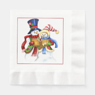 Snowmen Christmas Paper Napkins