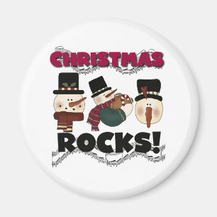 Snowmen Christmas Rocks Magnet