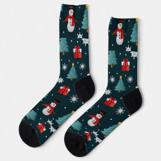 Snowmen Christmas Trees Unisex Crew Sock