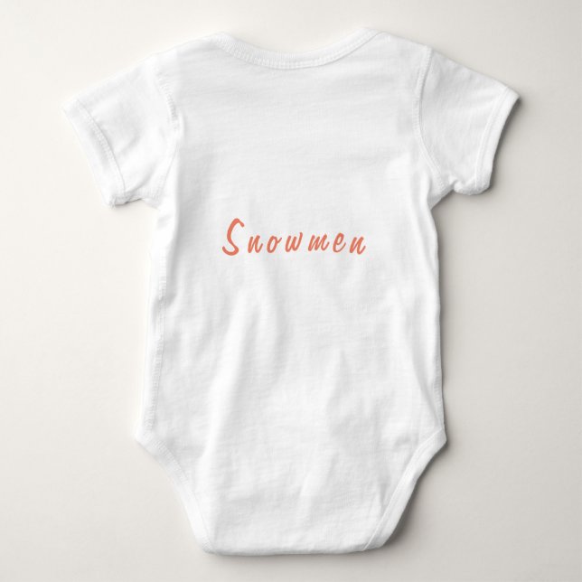 Snowmen design baby bodysuit T-Shirt (Back)