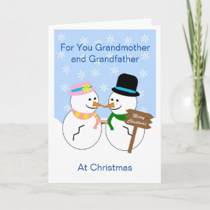 Snowmen Design Grandparents Christmas Holiday Card