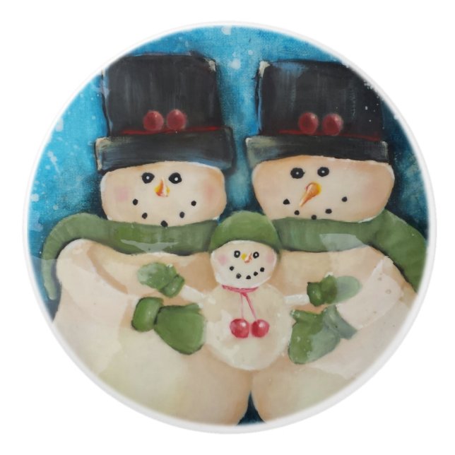 Snowmen Family cabinet Knobs (Front)