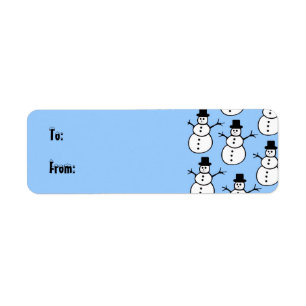 Snowmen Gift Tag Label