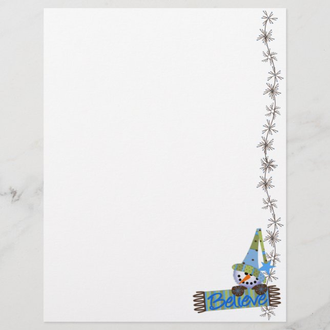 Snowmen Holiday Letterhead (Front)