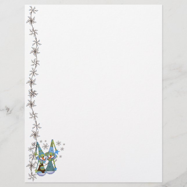 Snowmen Holiday Letterhead (Front)